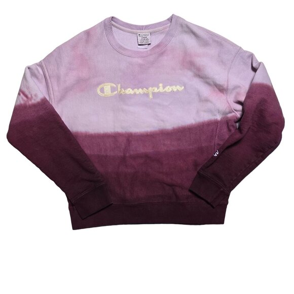 Champion‎ Vintage Ombre Purple Crewneck Sweater Size L Excellent Used Condition - Picture 1 of 6